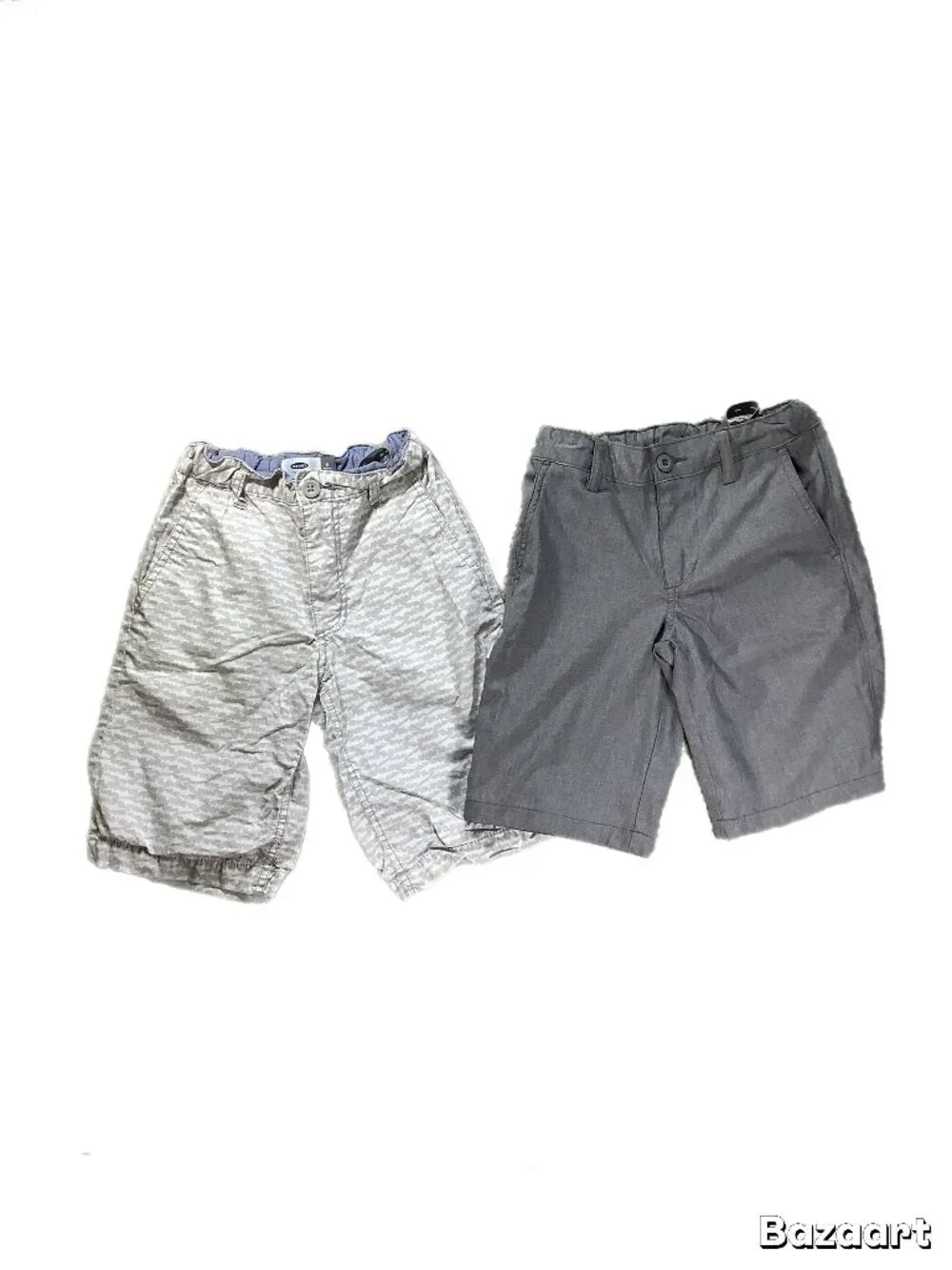 Lot of 2 Old Navy Boys Shorts Size 8 Shark Print & Gray Built-In Belts